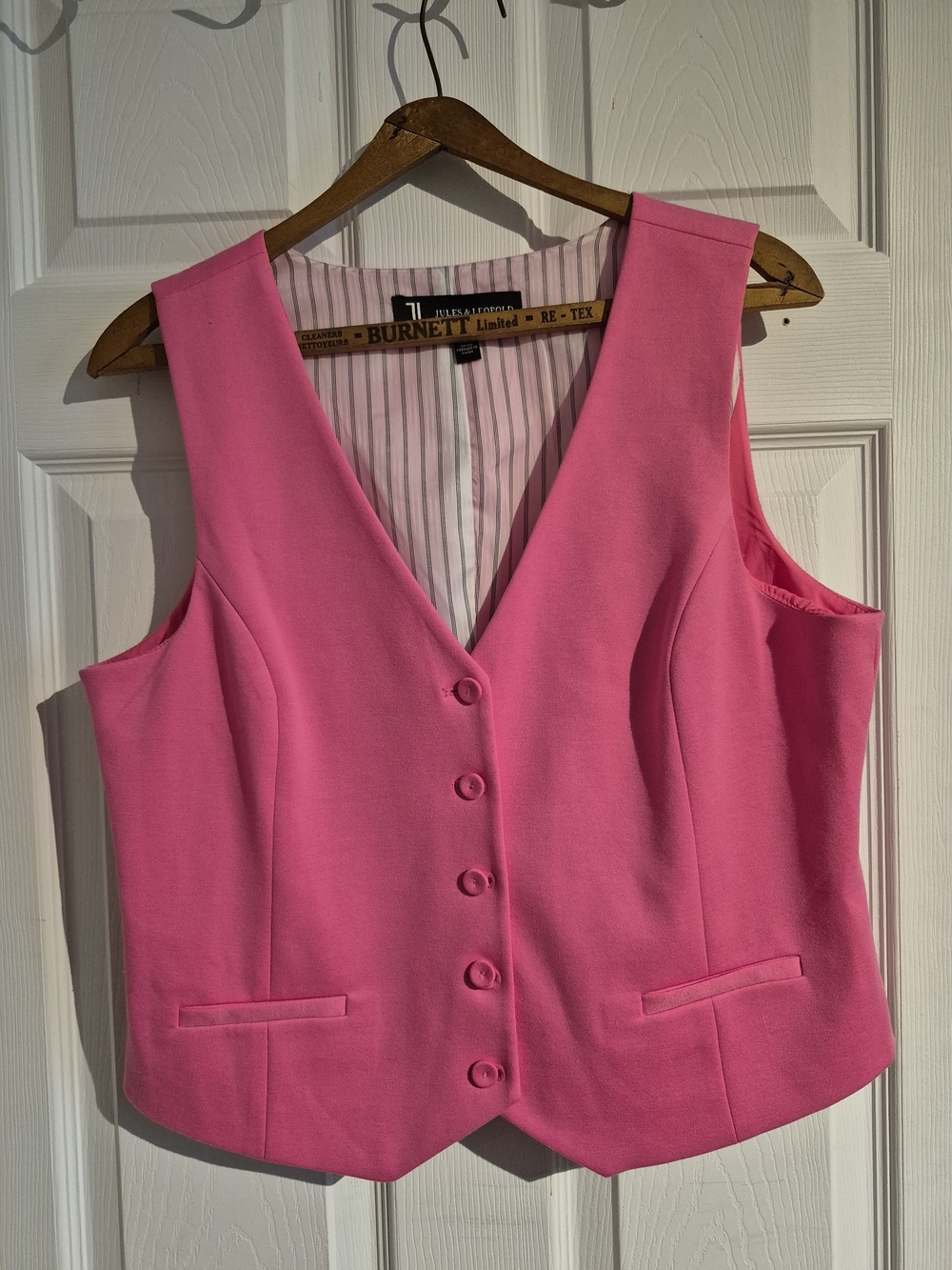Jules & Leopold Hot Pink V-Neck Sleeveless Vest